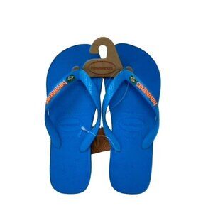 Havaianas  Brazil Layers Flip Flops Turquoise Sz 9/10
